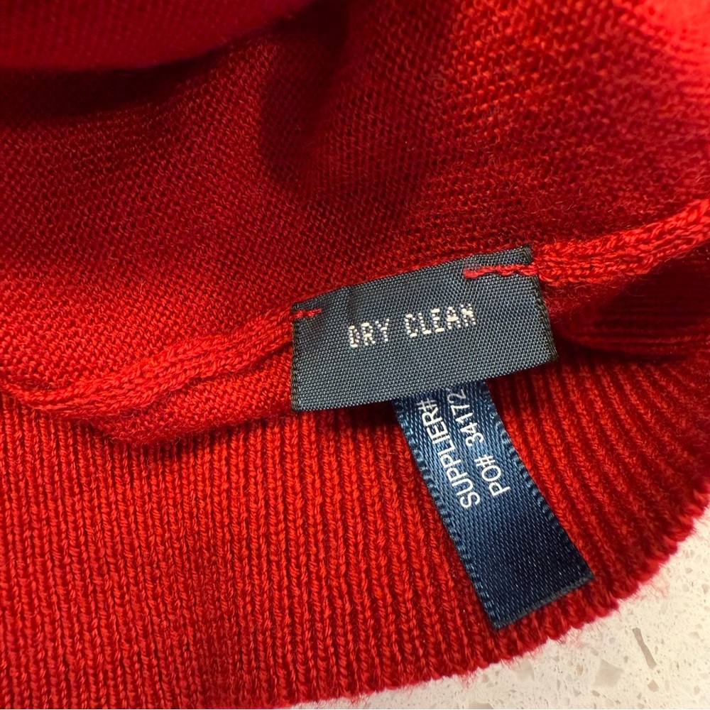 Polo Ralph Lauren Merino Wool V-Neck Sweater Red Men’s XXL Slim Fit - Picture 10 of 12